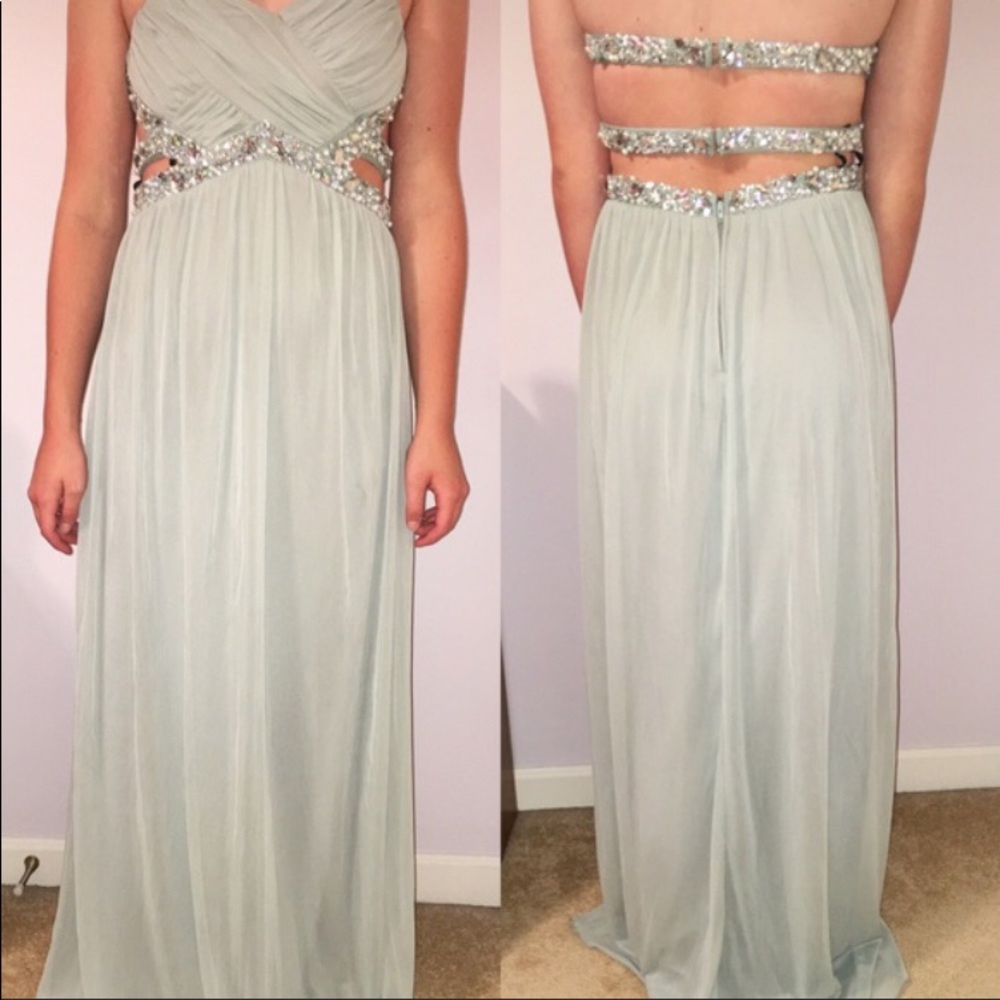 David's Bridal green Prom Dress!
